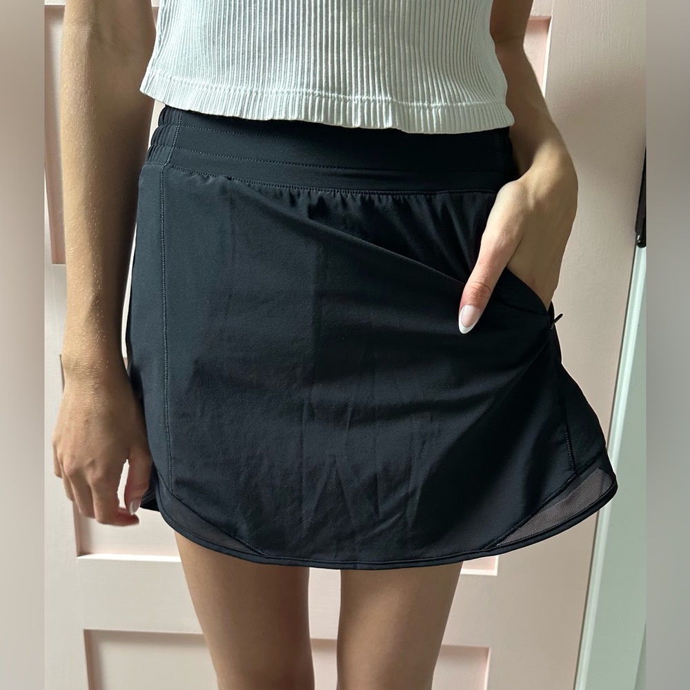 Lululemon black athletic skirt with built in shorts